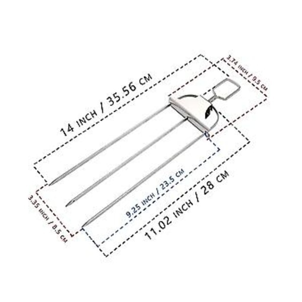 Grillspett Rostfritt Stål För Grillutflykter Ing Verktyg, 2-pack Set 35cm BBQ Shish Kabob Spett
