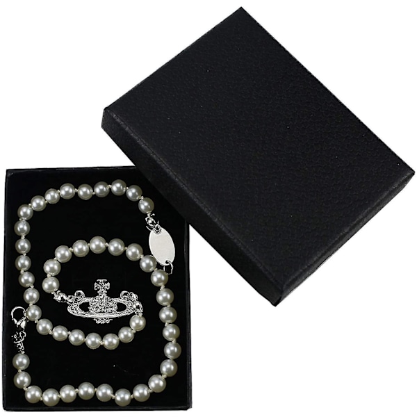 Rhinestone Kunstig Planet Saturn Perle Halskjede Dame Smykker