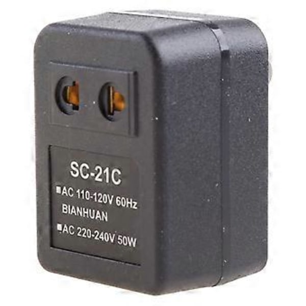 Uusin Jännitteenkorotusmuunninadapteri 110V US - 220V US EU Musta 1 kpl