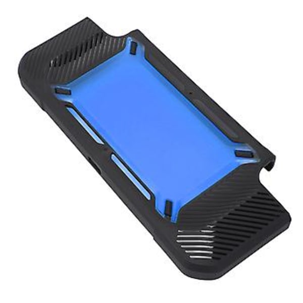 Beskyttelsesdeksel for spillkonsoll TPU Fallbeskyttelse Beskyttelsesetui Varmeavledning Bakdeksel for Switch Svart Blå