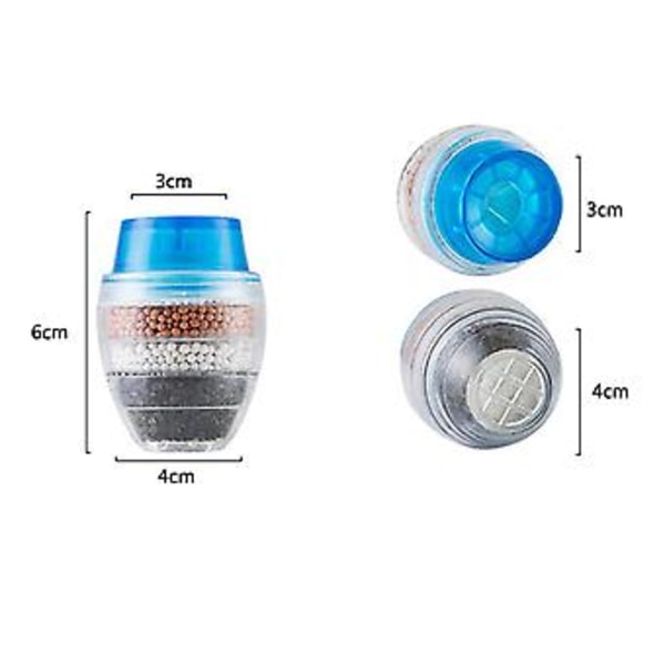 4 st Hem Kol Kran Mini Vattenrenare Filter Blå