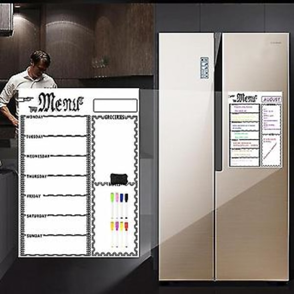 A3 Magnetisk Whiteboard-ark För Kökskyl Multipurpose Kyl Veckovis Whiteboard Kalender För
