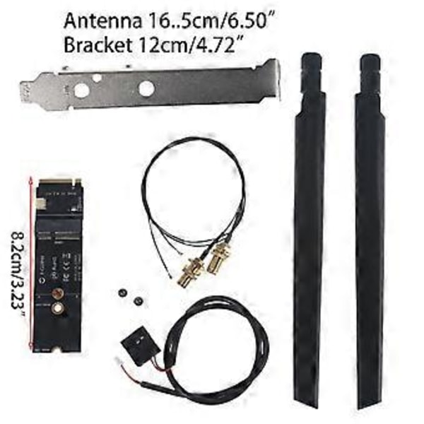 för M.2 till Nvme WiFi-kort till för M.2 för Key för M Wifi-adapter för SSD-omvandlare AX200 AX210 BCM94360NG Bluetooth-kompatibel