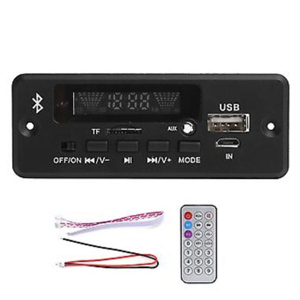 02CABT Dekoderkort Universell WAV-avkodningsmodul MP3-dekoderkort med Bluetooth-samtal, Svart