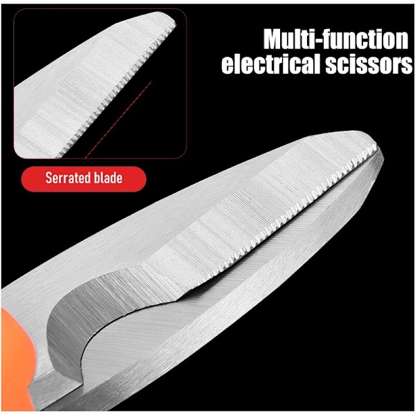 Nya saxar i högt kolstål, hushållssaxar, verktyg, elektrikersaxar, tyg, papper, kabelavskalning, trådklippningsverktyg, 1 st utan hylsa