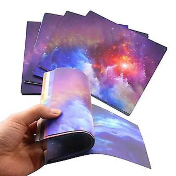 200 ark Galaxy Space Stars Mönster Origami Papper, Dubbelsidigt Färgat Origami Papper För Konst Cr