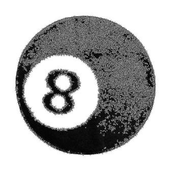 8 Ball Matta - 81 cm Vit & Svart Matta - Coola Mattor och Estetiska Mattor för Sovrum & Vardagsrum