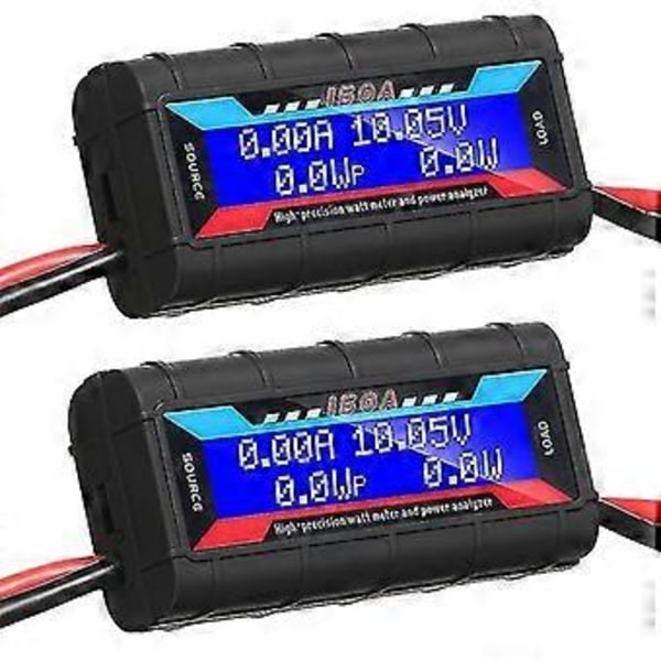 2 st 150A Högprecisions Wattmätare Med Bakgrundsbelyst Digital LCD-skärm För RC Solar Spänning Ström