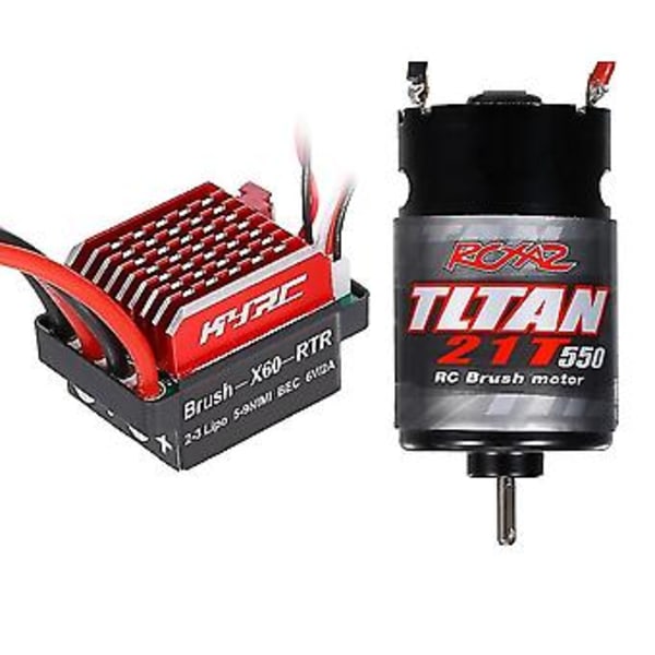 550 Harjamoottori 21t 60a ESC:llä 1/10 Rc Crawler Axial Scx10 Axi03007 90046 Traxxas Trx4 Trx6