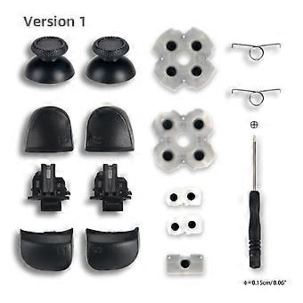 För PS5-Controller L1-R1 L2-R2 Trigger-Knappar 3D-Analog Stick + Konduktiv Gummiknapp Skruvmejsel Reparationskit Hållbart