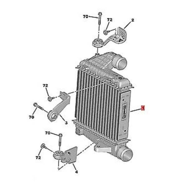 Intercooler Monteringsbeslag 9803778980 9803779180 9803778880 Til 308s 408 4008 1.2thp 1.6thp 1.8th