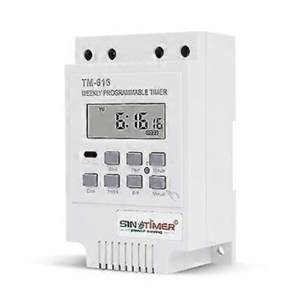 Tm616w-2 30a 220v Elektroninen Viikoittainen Ohjelmoitava Digitaalinen Aikakytkin Rele Ajastin Ohjaus Ajastin Din