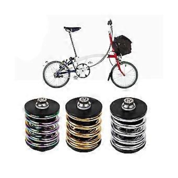 Bakre för hopfällbar cykel fjädringstillbehör Titanium Axis rostfritt stål fjäder guld