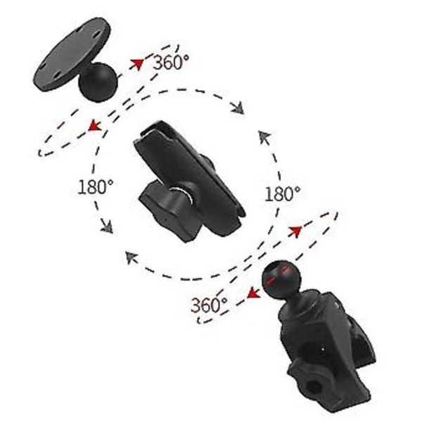 Nylon Arm 6cm Dobbelt Sokkel Arm Med 1 Tomme Kuglebase Beslag Motorcykel Kamera Forlængerarm
