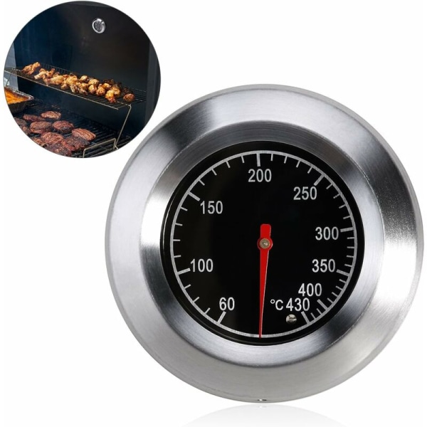 BBQ-termometer för alla grillar, rökare, rökare och grillvagnar, analog, tillbehör