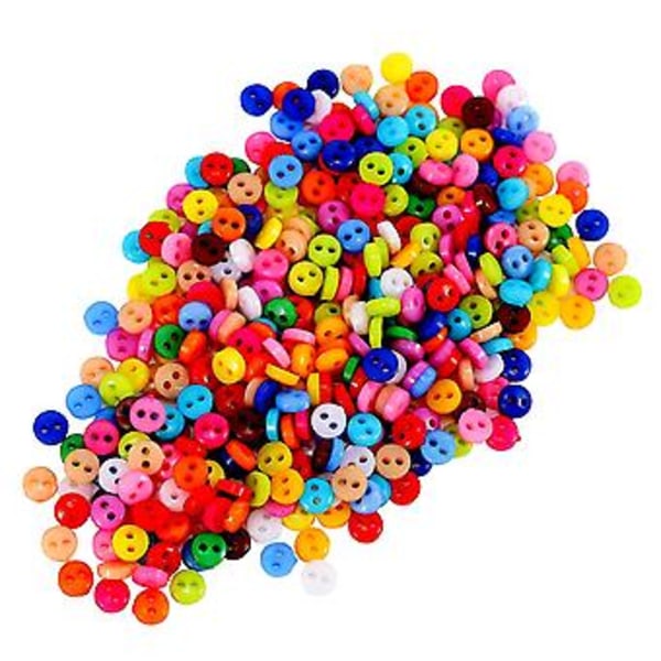 600 stk/lot 6mm Runde Resin Mini Små Knapper Syverktøy Rative Knapp Scra Plagg D