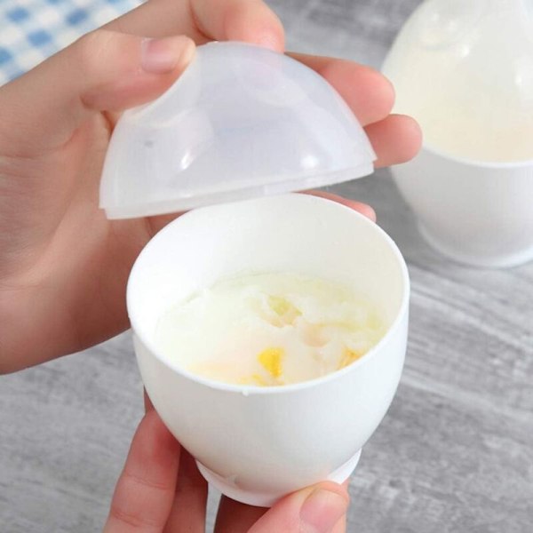 Mikrobølgeeggekoker Egg Poacher Mikrobølgeeggekoker Egg Poacher Kjøkkenredskaper Eggbeholdere 6 stykker (hvit)