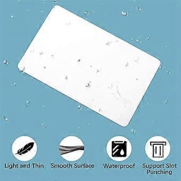 20-pack Premium Blanko PVC-kort, CR80 30Mil Grafisk Kvalitet Vita Plastkort för Foto ID-bricka Skrivare