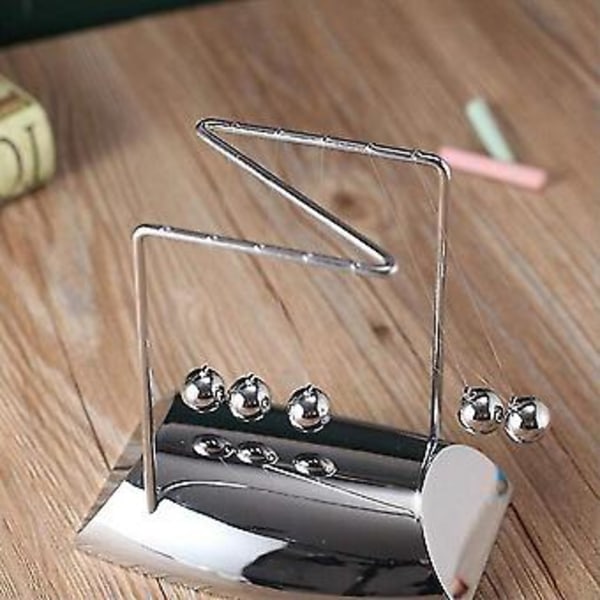 Balls Bring 5 Kugler, Z Form Vugge, Elektropletteret Metal Materiale Pendulkugler Med Base, fysik