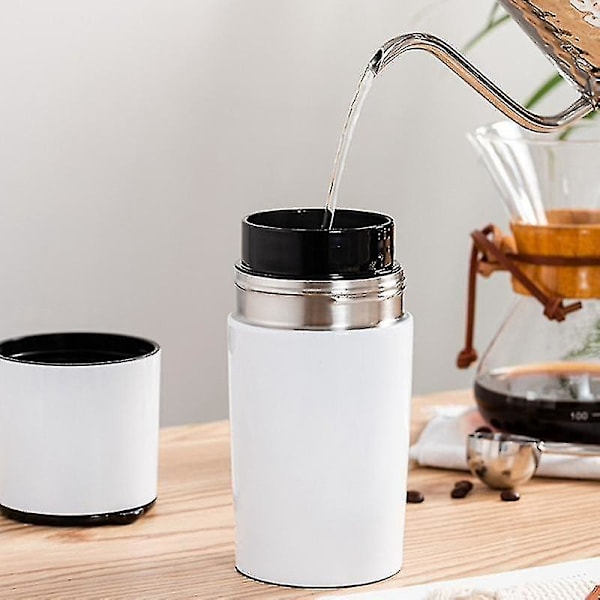 Allt-i-ett bärbar manuell kaffebönsmalare (silver)
