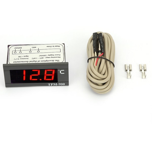 TPM-900 220V Digital temperaturregulator LED-panel med sensor termostatregulator