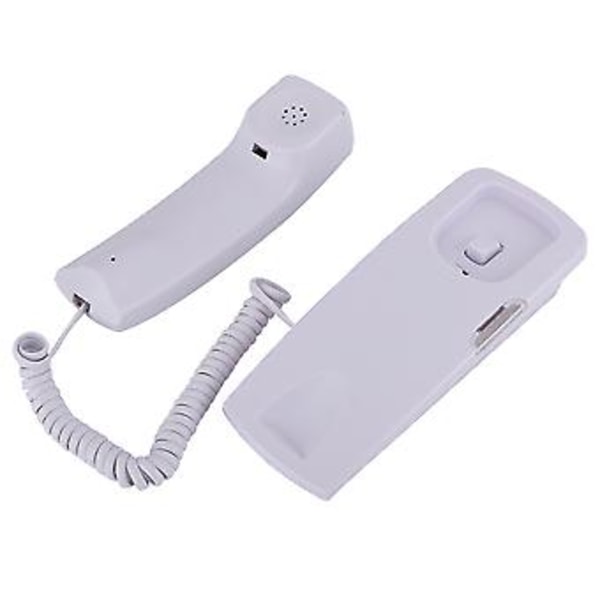 T555 Mini Väggmonterad Telefon Nummerpresentatör Hotell Hemmakontor Telefon med LCD-Display Bakgrundsbelysning (Vit)