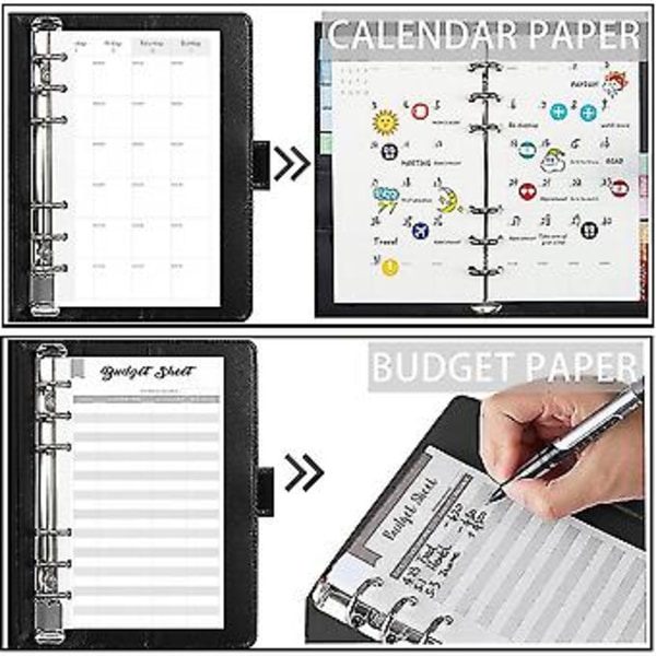 Budt Binder A6 Läpinäkyvällä Käteiskirjekuorella Käteisen Täyttöön My Iser Tarrakiinnityksellä