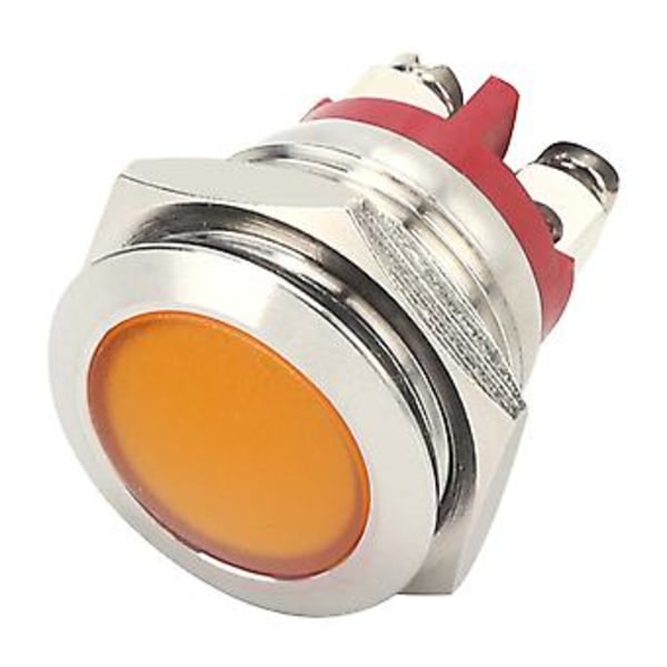 0,6in LED Indikator Lysstærk Signallampe Flammehæmmende Base IP66 Vandtæt Universal (Gul)