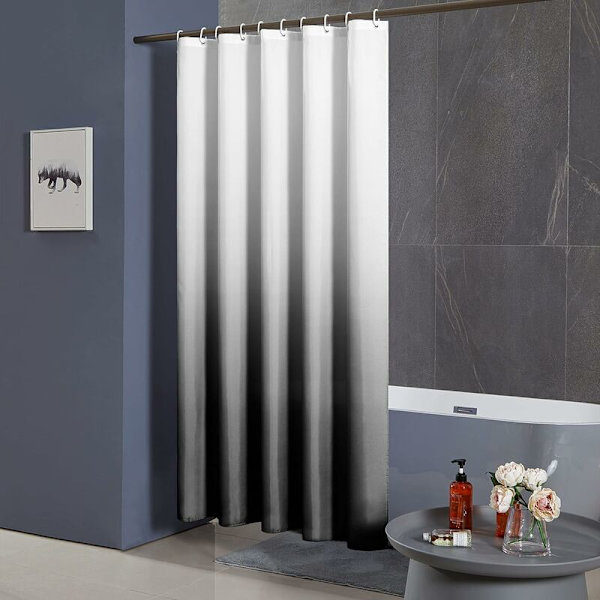 Bruseforhæng Vandtæt Polyester Tekstil Badeforhæng 150x180cm Mugbestandig Gradient Sort