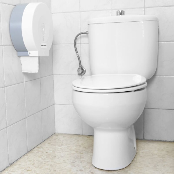 Engros Toiletpapirholder. Hvid industriel dispenser i rulle 268x123x273mm