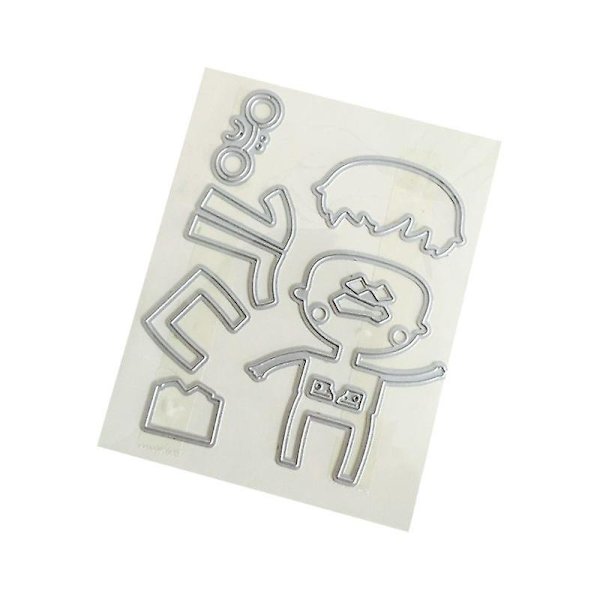Pojke Metall Skärmallar Stencil Diy Scrapbooking Album Stämpel Papper Kort Prägling