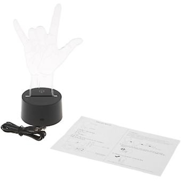 USB Nyhed 7 Farver Jeg Elsker Dig Tegnsprog LED Natlampe 3D Skrivebordslampe