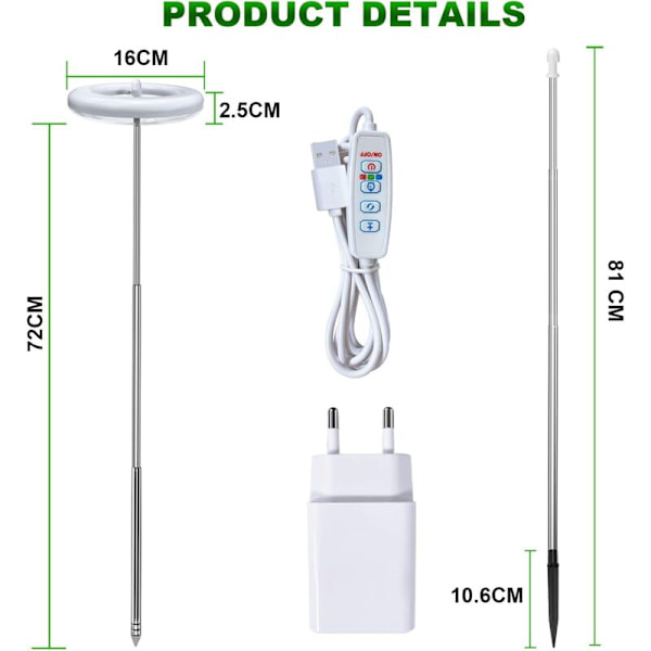 Plantelampe, 72 LED'er Fuld Spektrum Hortikulturlampe, Højdejusterbar Plantelampe med 3/9/12h Timer, 10 Lysstyrke, 3 Lystilstande, Ideel til Frøplanter