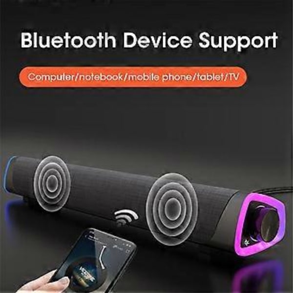4D Datorhögtalare Bar Stereo Ljud Subwoofer Bluetooth Högtalare för Laptop Notebook PC Musikspelare (Vit)