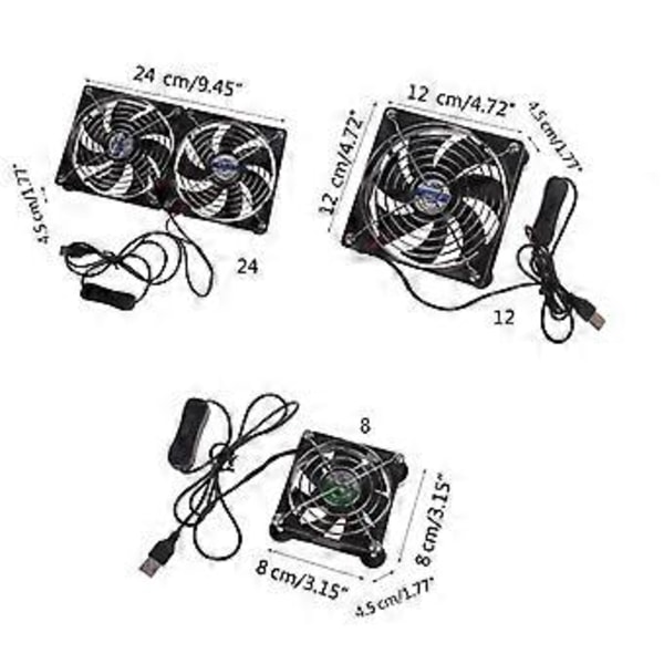 80mm/120mm/240mm USB Køleventilator med Kontakt til DIY Computer Kabinet Chassis