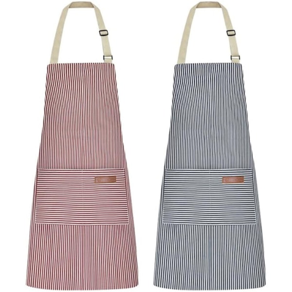 Kitchen Apron with Adjustable Bib Soft Chef Apron with Double Pockets for Men and Women