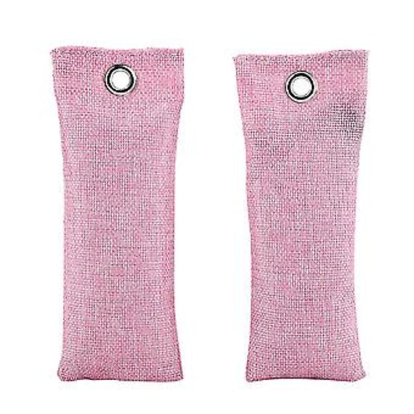 2 poser Bambuskul Hjemme Bil Luftrenser Aktivt Kul Sko Deodorant Pose (Pink)