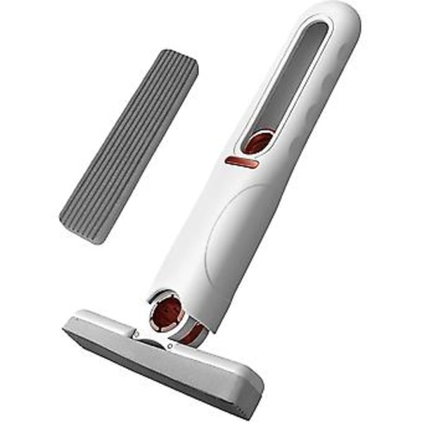 Mini-moppi, kannettava itsestään puristuva sienimoppi, käsivapaa mini-moppi kylpyhuoneeseen, keittiöön, astioille, työpöydälle, lasille (2 puuvillasientä ja 1 puristin)