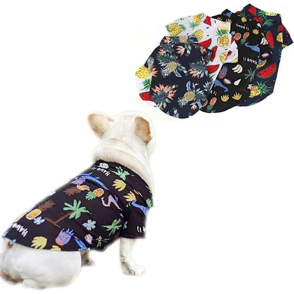 Hawaiian Dog Shirts (Hvid og Rød-Xl)-Fei Yu