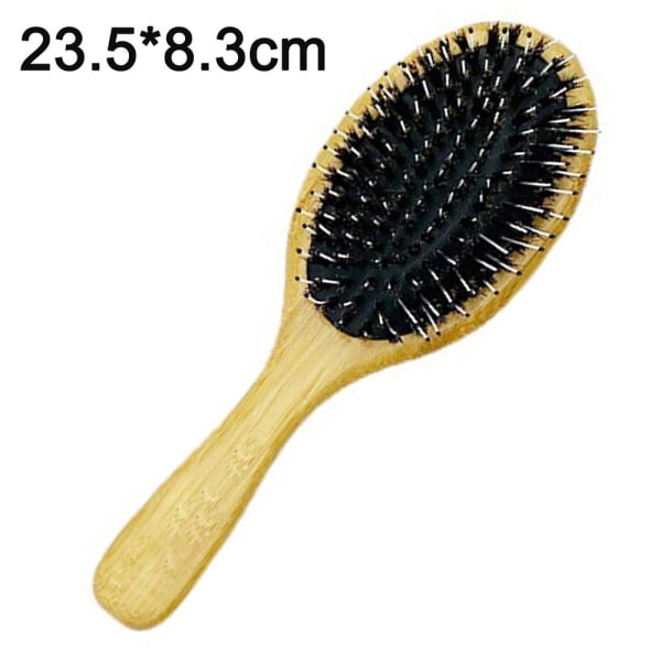 Bamboo Hairbrush & Comb Set - Scalp Massage Wooden Hairbrush