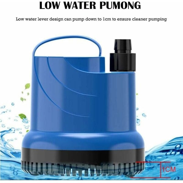 Mini Vattenpump Submersible Pump 1500L/H 20W 230V Källar Vakuumpump Urladdningshöjd 1,6 M Kabel 1,8 M för Trädgård, Akvarium, Damm, Fontän..