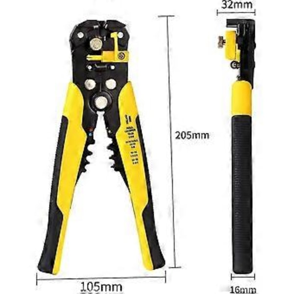 Wire Stripper, Kabelklipper Tang Justerbar Automatisk Wire Stripper Multifunktionel Wire Stripper Til Awg 22-10 (0.2~6.0mm) Kabler, Krympe Stripper