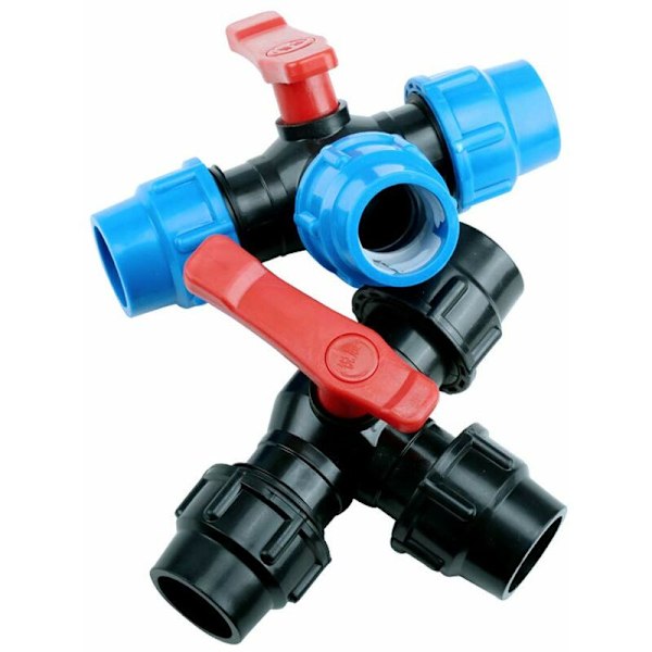 3 Way Polyethylene Pipe Fitting Quick Coupling with Valve 40mm