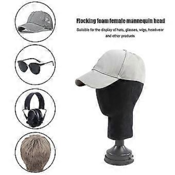 Flockad Skum Mannekänghuvud Modell Fotografi Rekvisita Vuxen Mannekänghuvud Form Peruker Glasögon Hatt Display