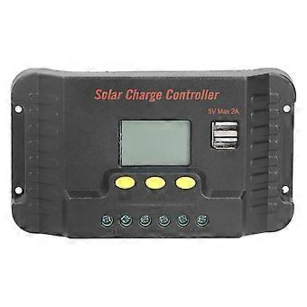 Solpanelregulator LCD-display med USB-laddning för mobiltelefon 12/24V Gatubelysningsregulator 30A
