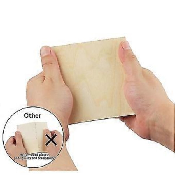 Ubehandlede Trebiter 50 stk 10 cm Kvadratiske Tomme Tre Naturlige Skiver Utklipp for Maling Beising