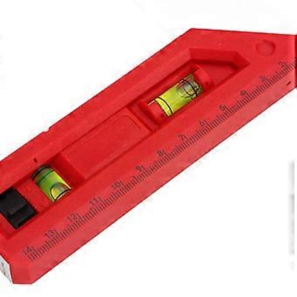 Tømrer Vinkel Målelinjal Profesjonell 90 45 Grader med Libelle 20cm