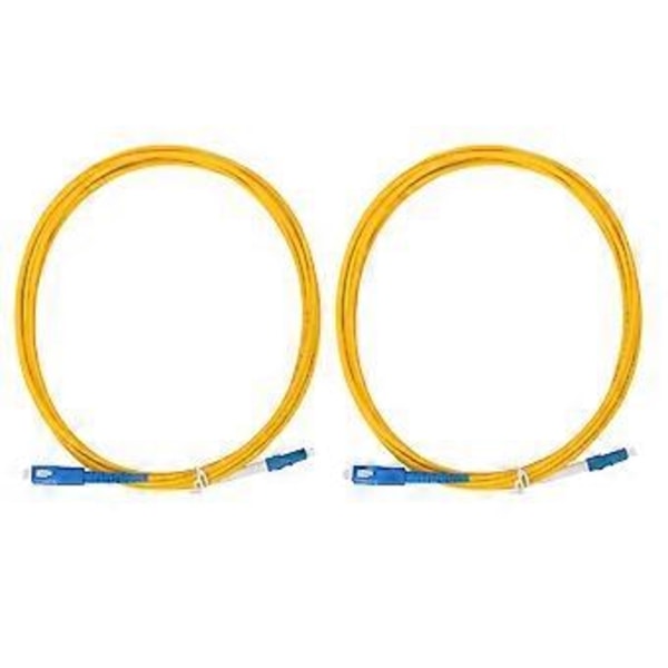 2 st 3 meter LC/UPC till SC/UPC Optisk Fiber Patch Kabel Gul