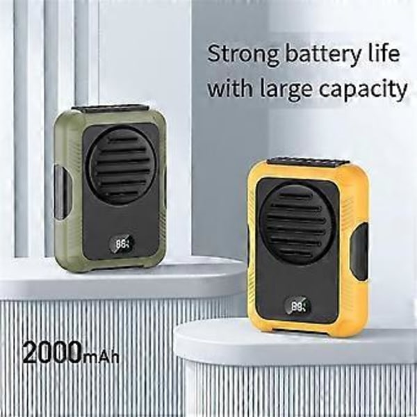 2000mAh Hengende Hals/Midje Vifte USB Mini Bærbar Oppladbar Vifte for Utendørs Camping Fotturer Klatring Løping Sport A
