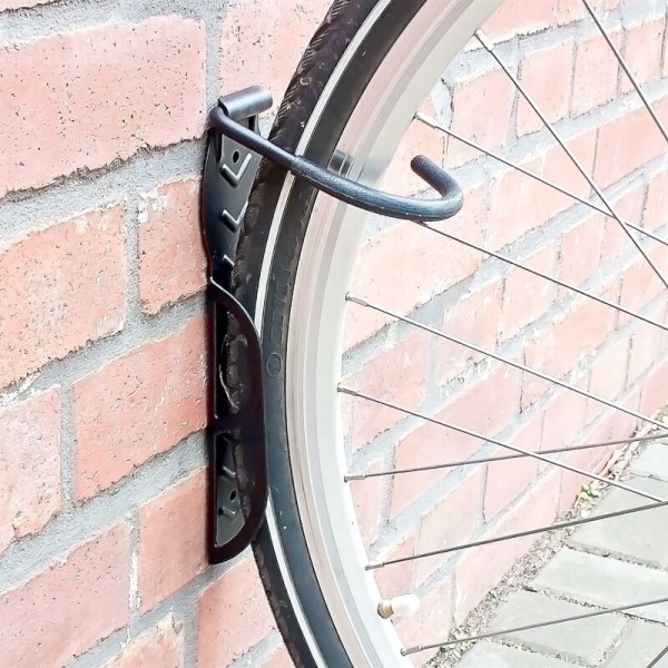 Set med 2 cykelhållare, väggmontering, för cykelväggförvaring, däckhållare, svart
